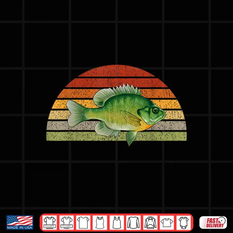Design Bluegill Sunfish Fishing Graphic Freshwater Fish Retro Gift Shirt