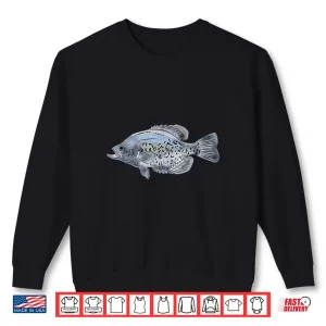 Sweatshirt Crappie Fishing Graphic Freshwater Fish Fathers Day Gift Shirt