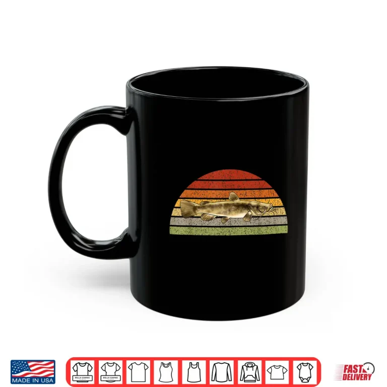Mug Flathead Catfish Fishing Graphic Retro Freshwater Fish Gift Shirt