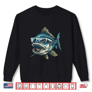 Sweatshirt Piranha With Sunglasses Shirt