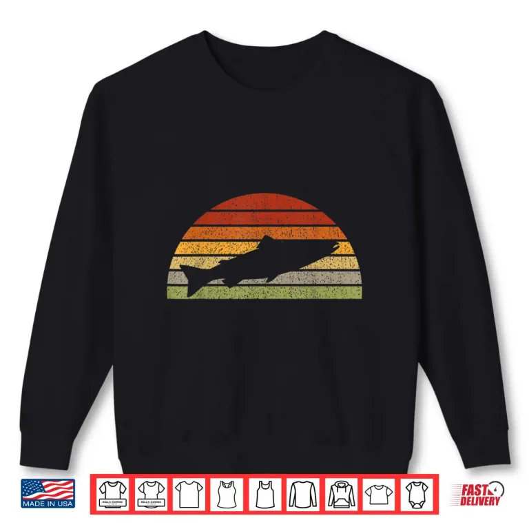 Sweatshirt Salmon Fishing Retro Freshwater Saltwater Fish Vintage Gift Shirt