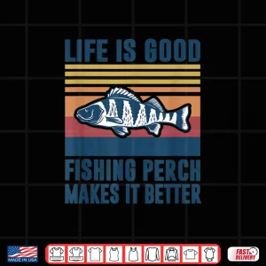 Design Perch Fishing Gifts Men Women Kids Freshwater Fish Perch Shirt