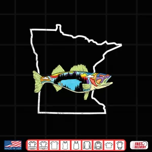 Design Minnesota Walleye Fishing Freshwater Fisherman Walleye Fish Shirt