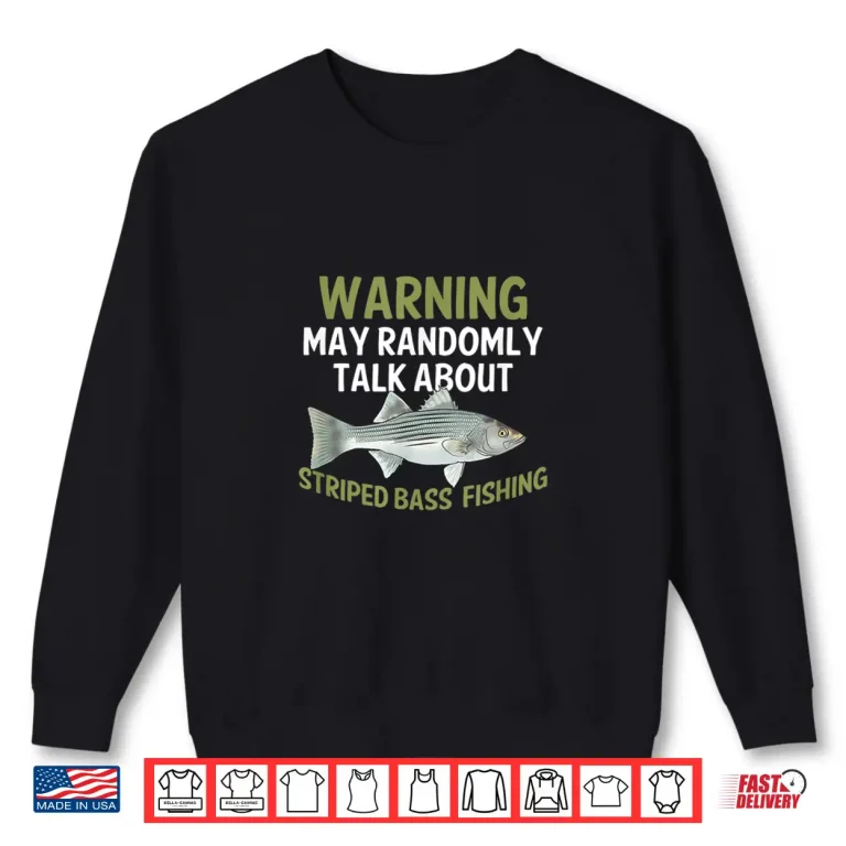 Sweatshirt Striped Bass Shirt Freshwater Fishing Men Women Kids