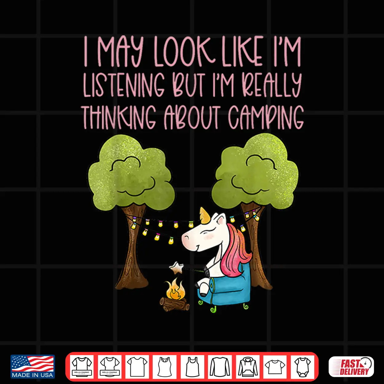 Camping For Girls Women Campers Childrens Glamping Unicorn Shirt Camping For Girls Women Campers Childrens Glamping Unicorn Shirt