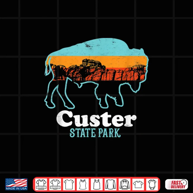 Design Custer State Park Retro South Dakota Bison State Park Custer Shirt