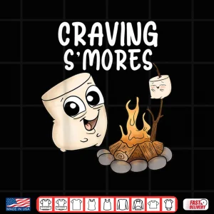 Design Funny Smores Cute Marshmallow Kids Camping Happy Glamping Shirt
