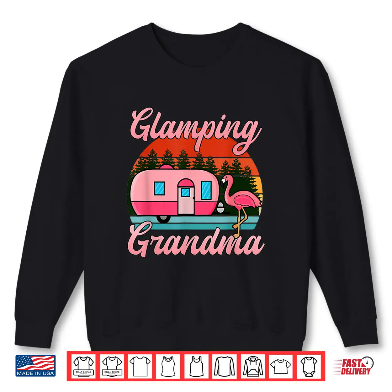 Glamping Grandma Vintage Rv Flamingos Camper Grandma Camping Shirt Glamping Grandma Vintage Rv Flamingos Camper Grandma Camping Shirt