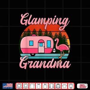 Glamping Grandma Vintage Rv Flamingos Camper Grandma Camping Shirt 4 Design Glamping Grandma Vintage RV Flamingos Camper Grandma Camping Shirt