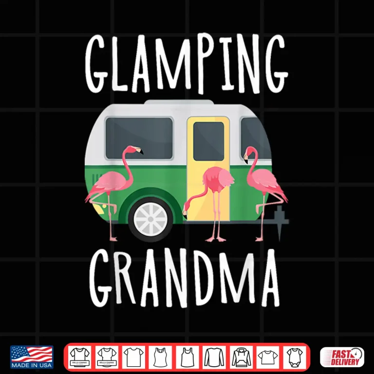 Design Glamping Grandma Pink Flamingo Camping Mothers Day Shirt