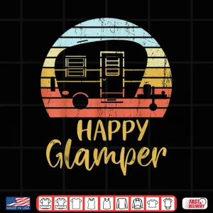 Happy Glamper Funny Glamping Glamper Queen Of The Camper Shirt 4 Design Happy Glamper Funny Glamping Glamper Queen of the Camper Shirt