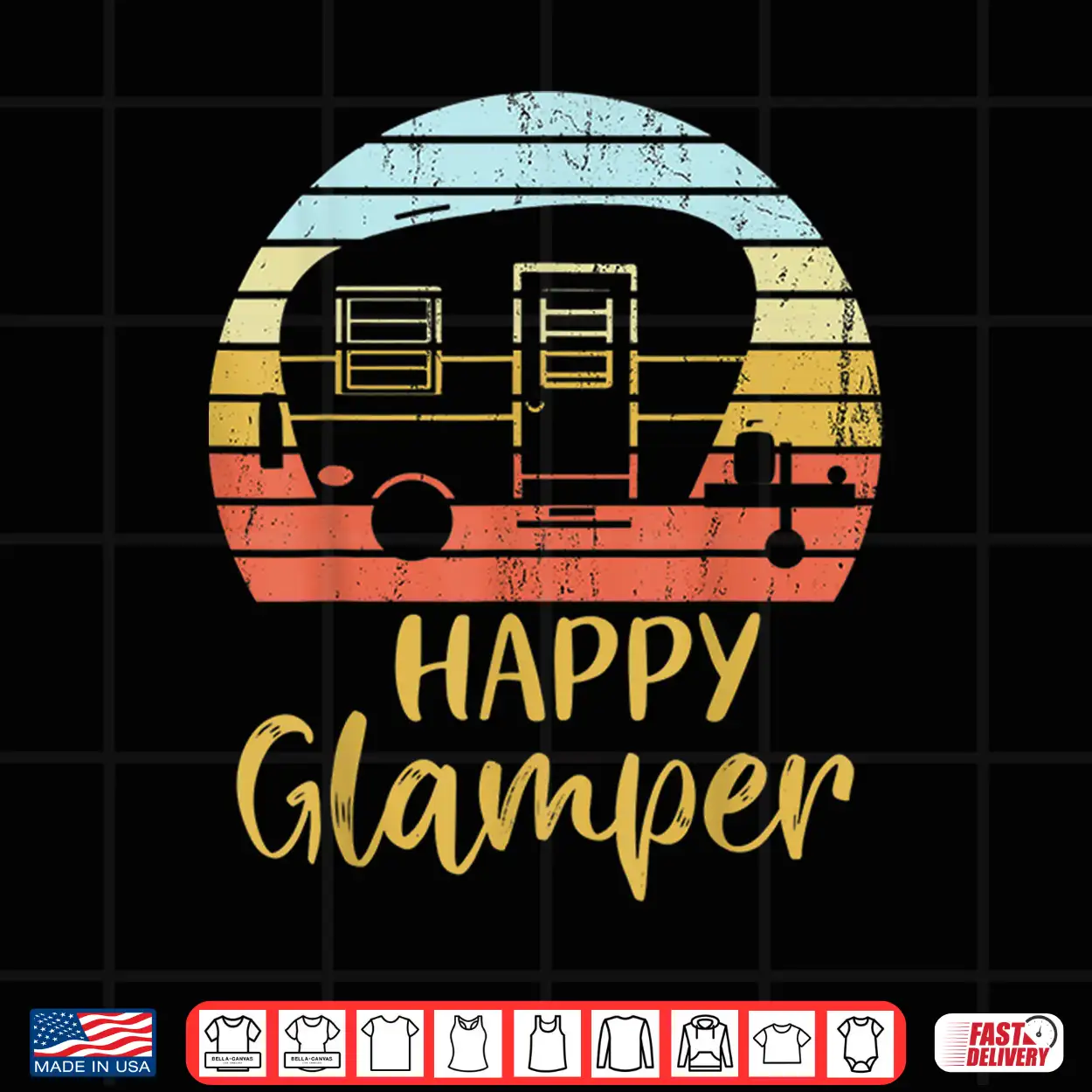 Happy Glamper Funny Glamping Glamper Queen Of The Camper Shirt Happy Glamper Funny Glamping Glamper Queen Of The Camper Shirt