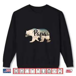 Sweatshirt Mens Papa Bear Forest Shirt Awesome Camping Tee