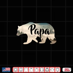 Design Mens Papa Bear Forest Shirt Awesome Camping Tee