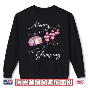 Sweatshirt Merry Glamping Shirt Funny Christmas Flamingo Camper Gift