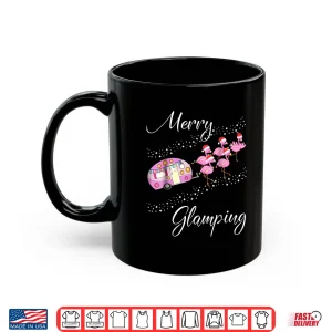 Mug Merry Glamping Shirt Funny Christmas Flamingo Camper Gift