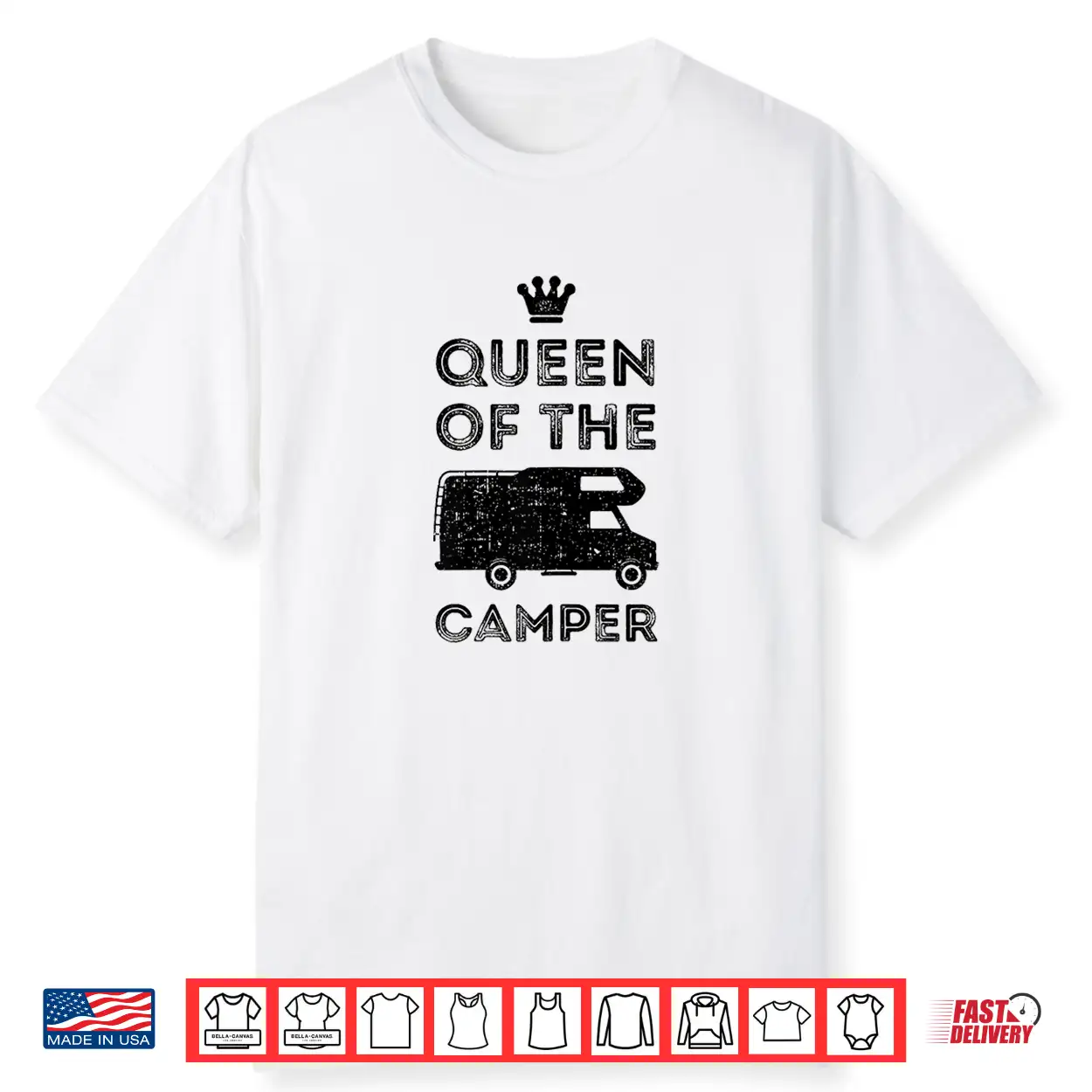 Camping T Shirt Queen Of The Camper Rv Glamping Tee Shirt Camping T Shirt Queen Of The Camper Rv Glamping Tee Shirt