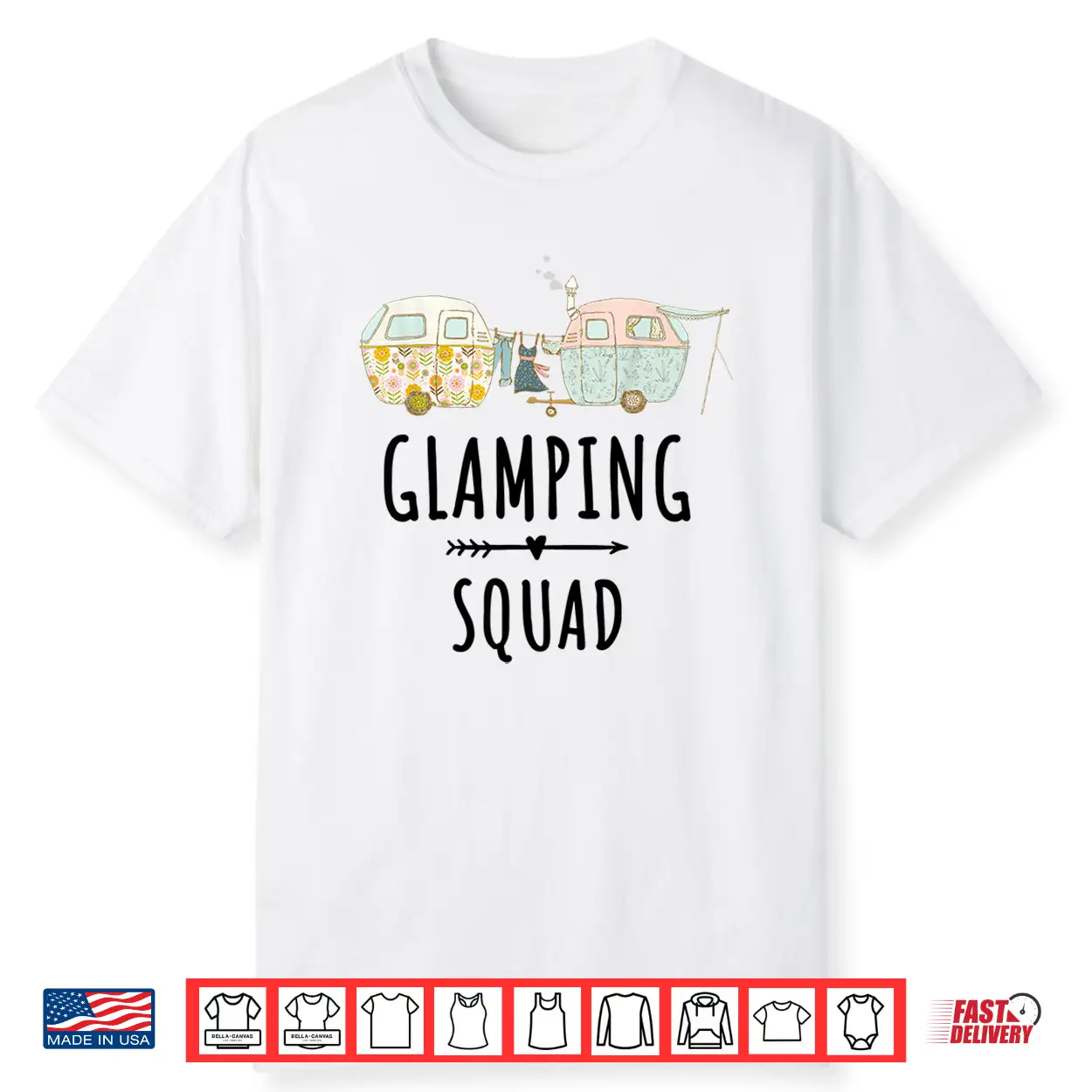 Funny Camping Shirt Glamping Squad Tee Funny Camping Shirt Glamping Squad Tee
