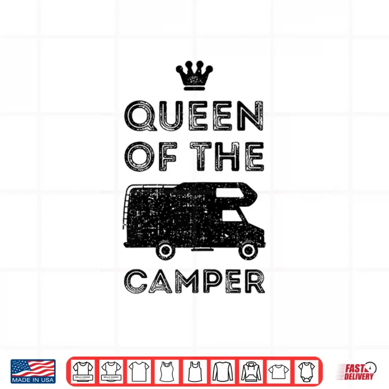 Design Camping T Shirt Queen Of The Camper RV Glamping Tee Shirt