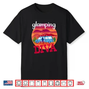 Glamping Diva Funny Glamping Shirt For Women Glamping Shirt