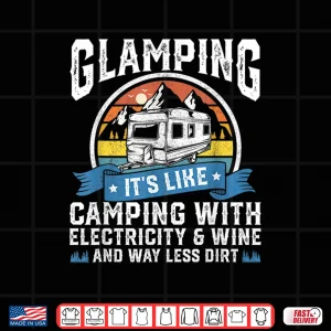 Design Glamping Definition Glamper Women Wine Funny Camping RV Gift Shirt