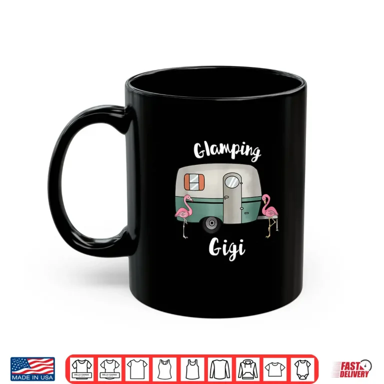 Mug Glamping Gigi Womens Camping Shirt RV Vintage Flamingos Shirt