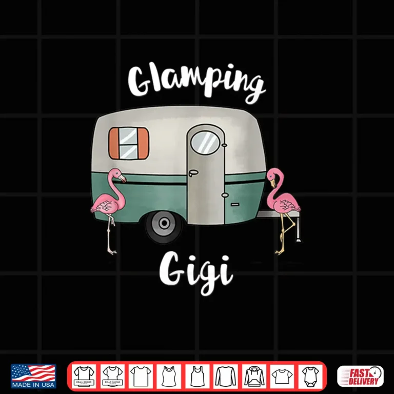Design Glamping Gigi Womens Camping Shirt RV Vintage Flamingos Shirt