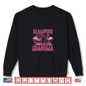 Sweatshirt Glamping Grandma Cute Camping RV Flamingos Shirt