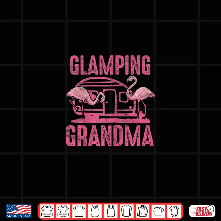 Design Glamping Grandma Cute Camping RV Flamingos Shirt
