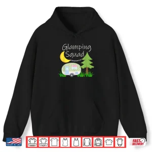 Hoodie Women Glamping Squad Family Road Trip Cute Camper Queen Girl Shirt