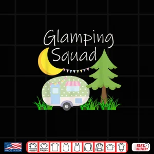 Design Women Glamping Squad Family Road Trip Cute Camper Queen Girl Shirt