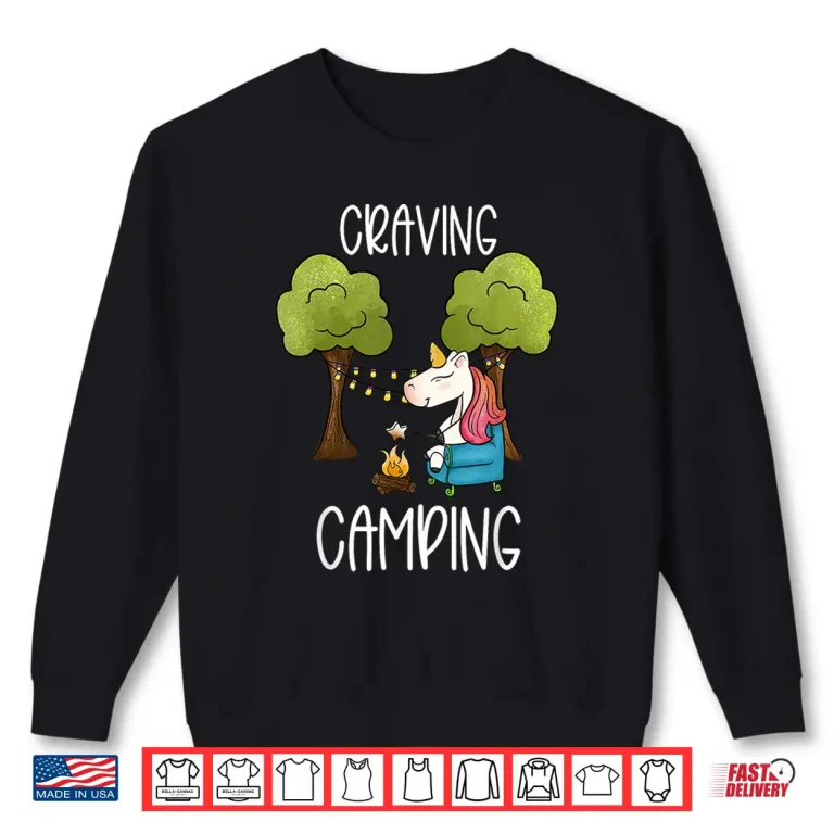 Sweatshirt Childrens Glamping Gear Unicorn Camping Stuff Summer Camper Shirt