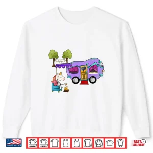 Sweatshirt Funny Glamping Bougie Camping Unicorn Shirt
