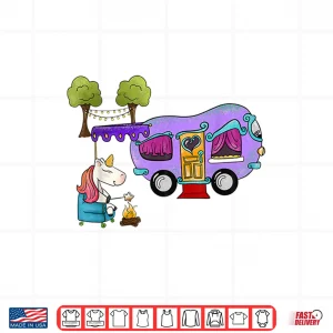 Design Funny Glamping Bougie Camping Unicorn Shirt