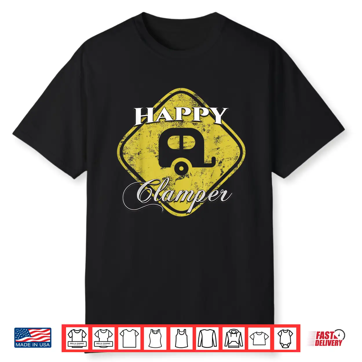 Happy Glamper Camper Rv Glamping Camping Funny Gift Shirt Happy Glamper Camper Rv Glamping Camping Funny Gift Shirt