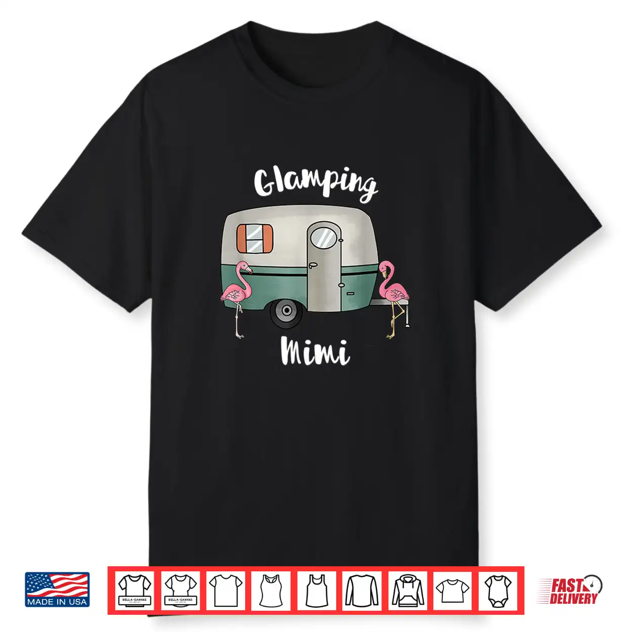 Ladies Glamping Mimi Shirt Camping Rv Vintage Flamingos Shirt Ladies Glamping Mimi Shirt Camping Rv Vintage Flamingos Shirt