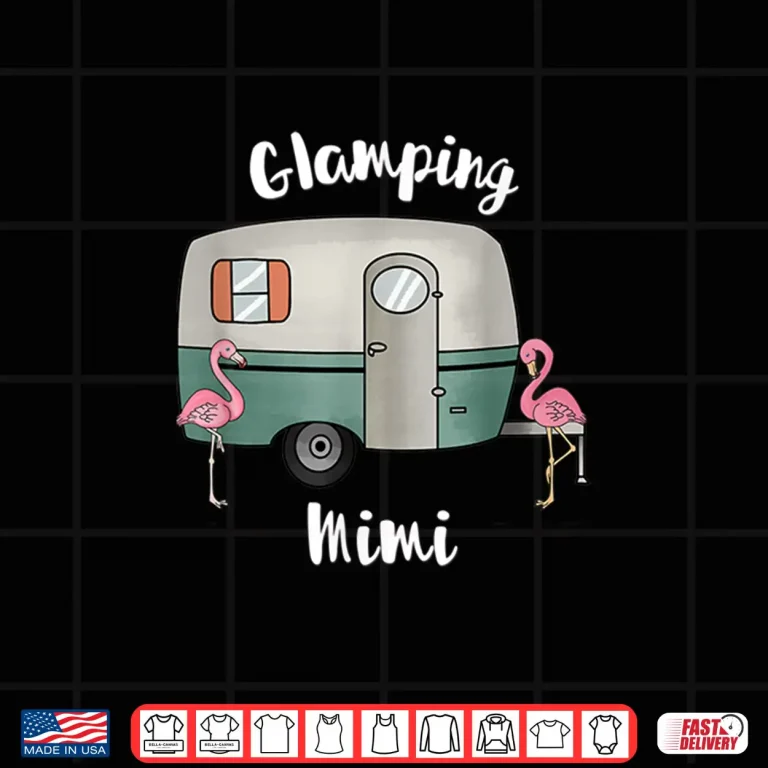 Design Ladies Glamping Mimi Shirt Camping RV Vintage Flamingos Shirt