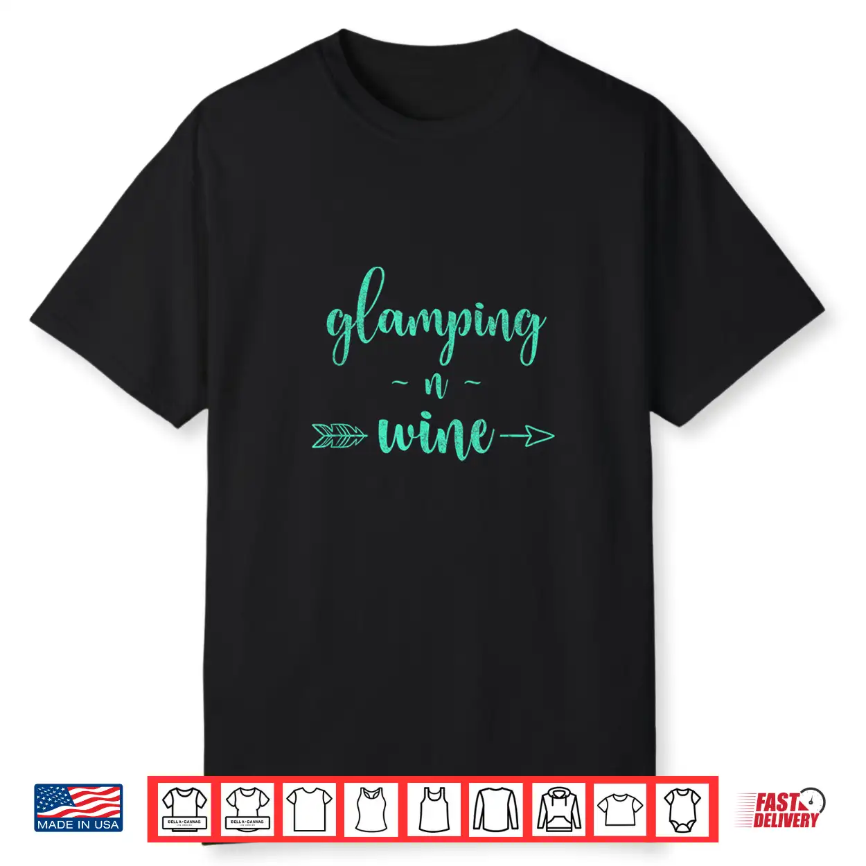 Vintage Glamping And Wine Gift Happy Glamper Camper Shirt Vintage Glamping And Wine Gift Happy Glamper Camper Shirt