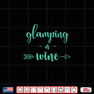 Vintage Glamping And Wine Gift Happy Glamper Camper Shirt 4 Design Vintage Glamping and Wine Gift Happy Glamper Camper Shirt