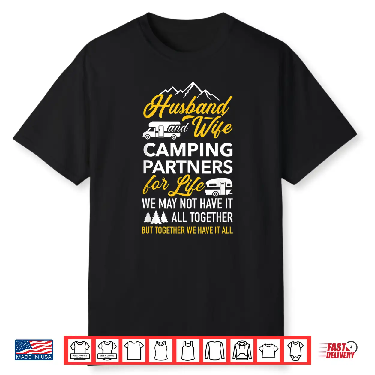 Husband And Wife Camping Partners For Life Rv Trailer Shirt Husband And Wife Camping Partners For Life Rv Trailer Shirt