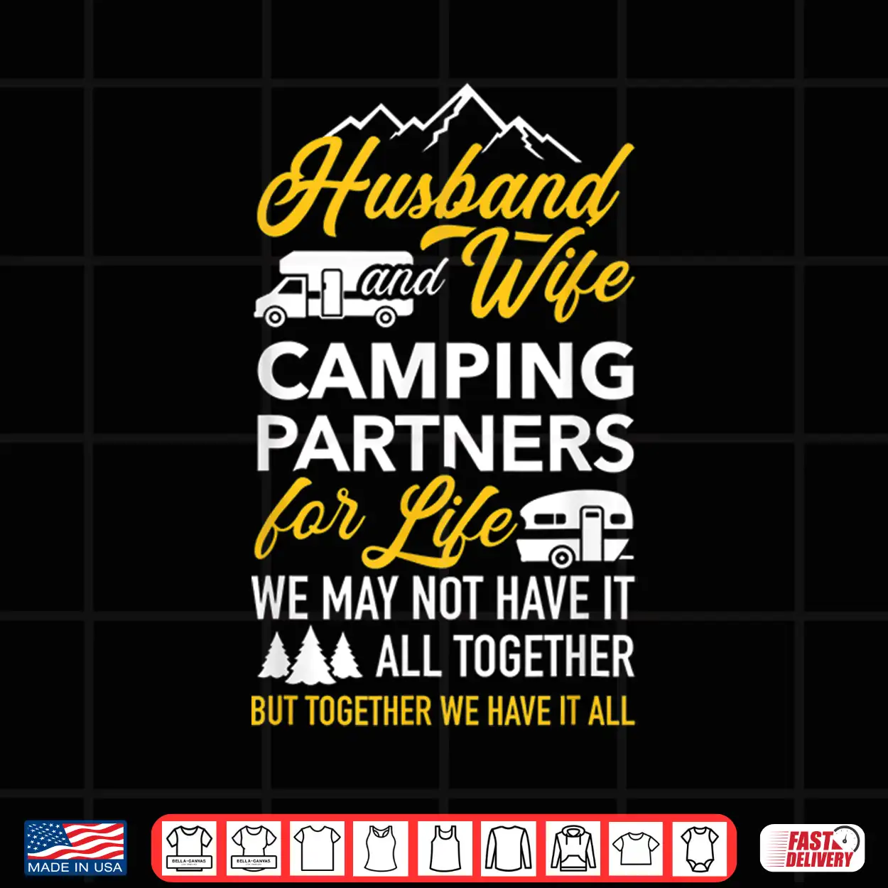 Husband And Wife Camping Partners For Life Rv Trailer Shirt Husband And Wife Camping Partners For Life Rv Trailer Shirt