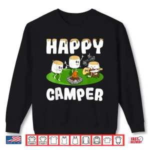 Sweatshirt Marshmallows Happy Camper Shirt RV Life Camping Bonfire Shirt
