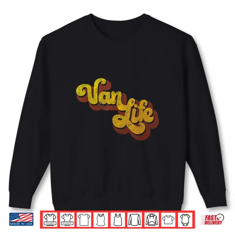 Sweatshirt Vanlife Retro Distressed Van Life logo Shirt