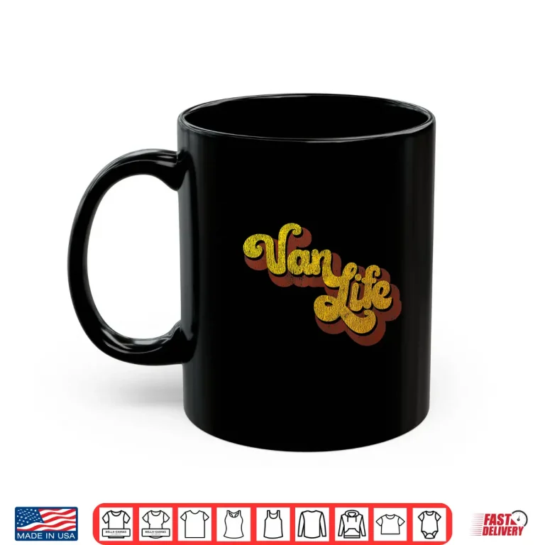 Mug Vanlife Retro Distressed Van Life logo Shirt