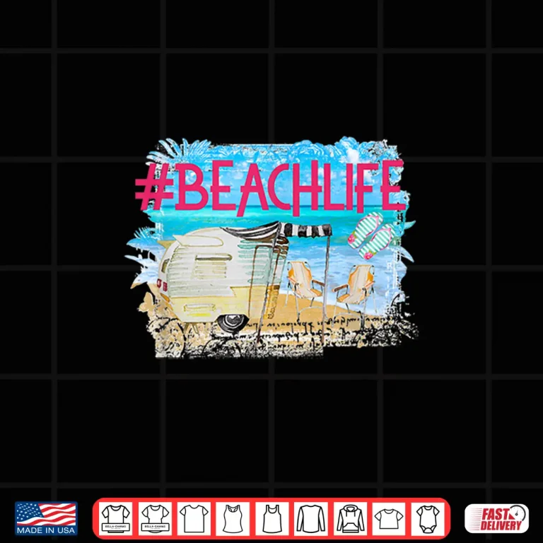 Design Camping Beach Life Shirt Gift Flip Flops Camper RV 3rd Wheel Shirt