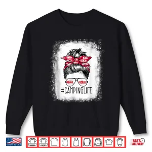Womens Camping Life Messy Bun Hair Mother'S Day Rv Camping L Shirt 2 Sweatshirt Womens Camping Life Messy Bun Hair Mothers Day RV Camping L Shirt