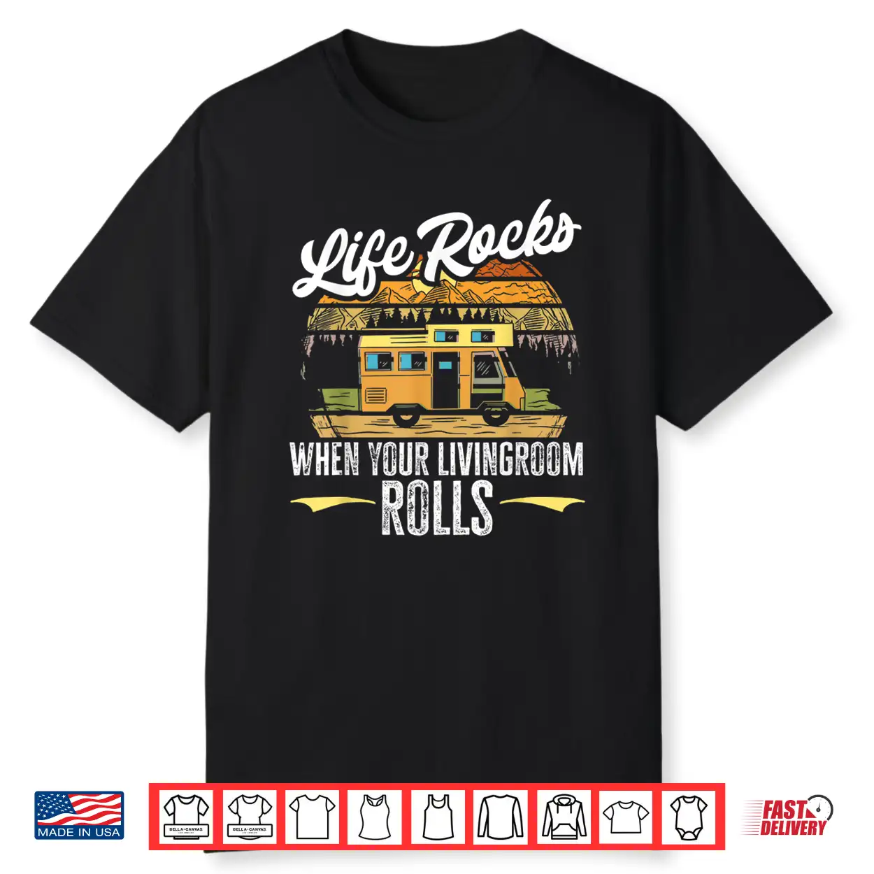 Camping Rv Life Rocks When The Livingroom Rolls Caravan Shirt Camping Rv Life Rocks When The Livingroom Rolls Caravan Shirt
