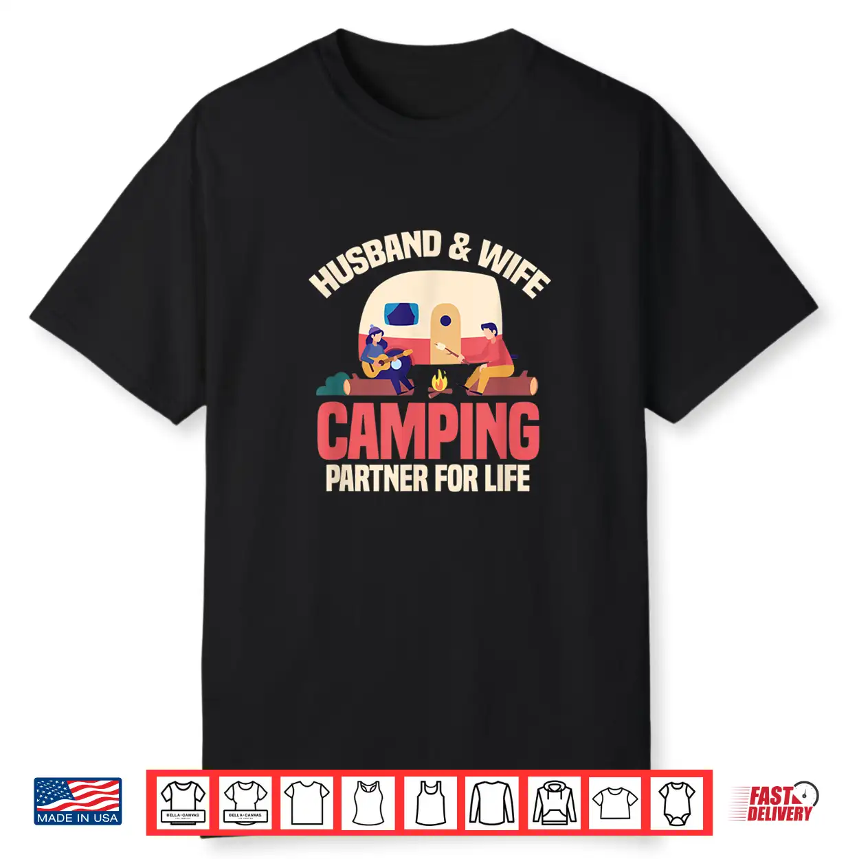 Husband & Wife Camping Partner For Life Rv Campers Camping Shirt Husband & Wife Camping Partner For Life Rv Campers Camping Shirt
