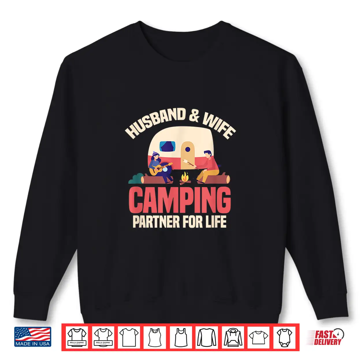Husband & Wife Camping Partner For Life Rv Campers Camping Shirt Husband & Wife Camping Partner For Life Rv Campers Camping Shirt
