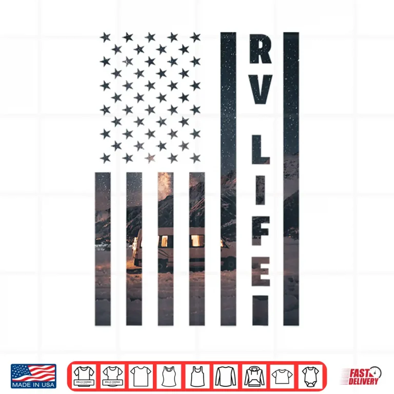 Design RV Van Life American Flag Recreational Vehicle Camper Hiker Shirt